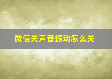 微信关声音振动怎么关