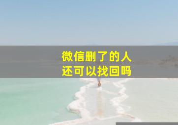 微信删了的人还可以找回吗