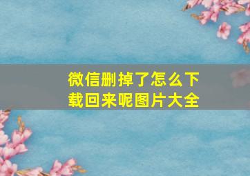 微信删掉了怎么下载回来呢图片大全