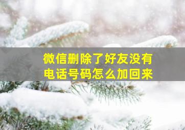 微信删除了好友没有电话号码怎么加回来