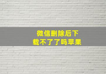 微信删除后下载不了了吗苹果