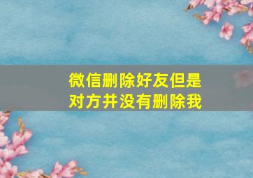 微信删除好友但是对方并没有删除我