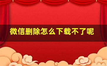 微信删除怎么下载不了呢