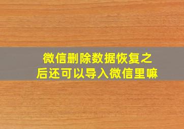 微信删除数据恢复之后还可以导入微信里嘛