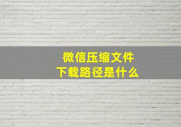 微信压缩文件下载路径是什么