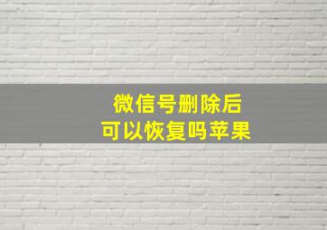 微信号删除后可以恢复吗苹果