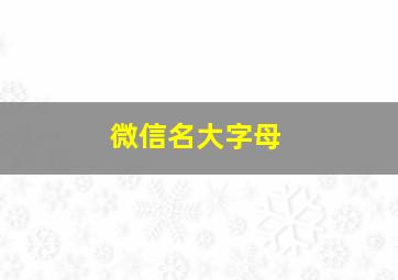 微信名大字母