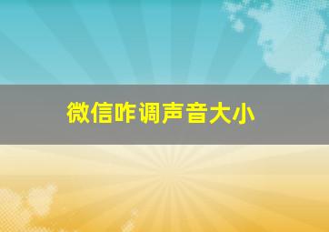 微信咋调声音大小