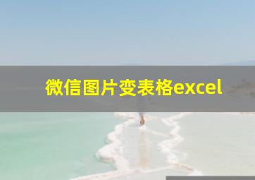 微信图片变表格excel