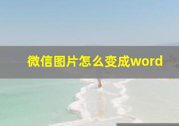 微信图片怎么变成word