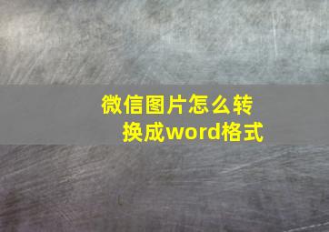 微信图片怎么转换成word格式