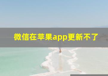 微信在苹果app更新不了