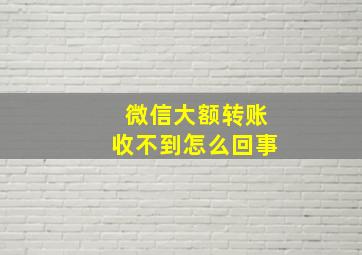 微信大额转账收不到怎么回事