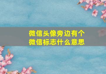 微信头像旁边有个微信标志什么意思