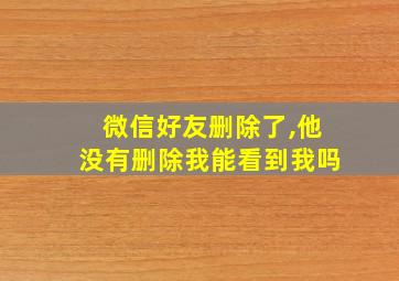 微信好友删除了,他没有删除我能看到我吗