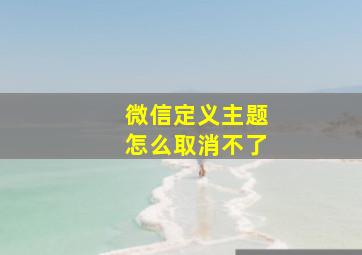 微信定义主题怎么取消不了