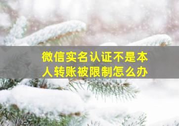 微信实名认证不是本人转账被限制怎么办