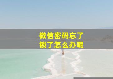 微信密码忘了锁了怎么办呢