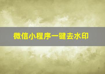 微信小程序一键去水印