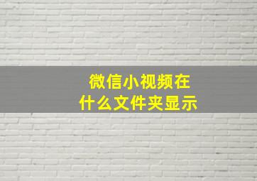 微信小视频在什么文件夹显示