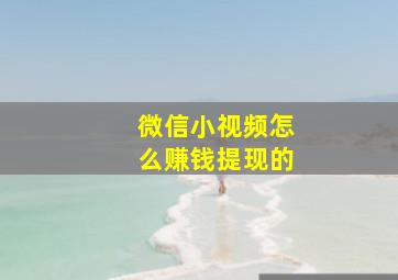 微信小视频怎么赚钱提现的