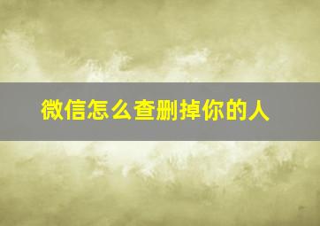 微信怎么查删掉你的人