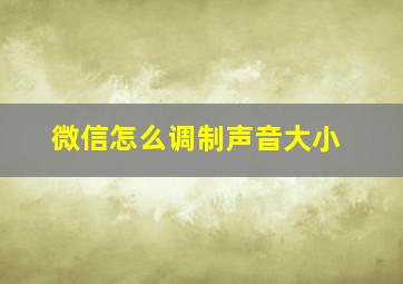 微信怎么调制声音大小