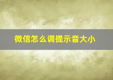 微信怎么调提示音大小