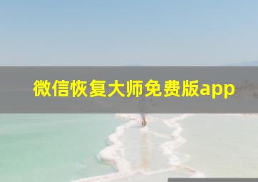 微信恢复大师免费版app