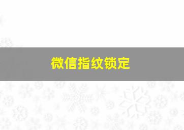 微信指纹锁定