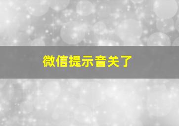 微信提示音关了