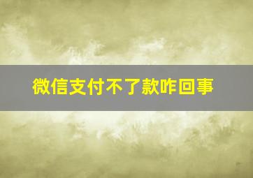 微信支付不了款咋回事