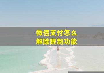 微信支付怎么解除限制功能