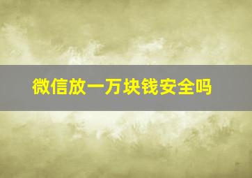 微信放一万块钱安全吗