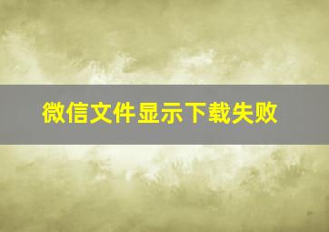 微信文件显示下载失败