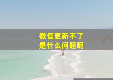 微信更新不了是什么问题呢