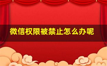 微信权限被禁止怎么办呢