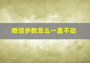 微信步数怎么一直不动