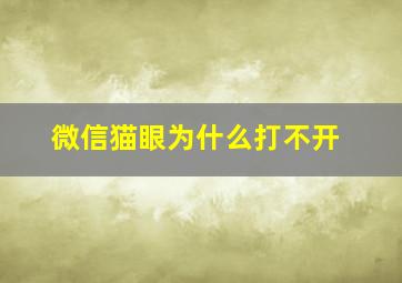 微信猫眼为什么打不开