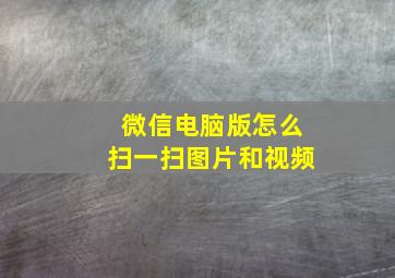 微信电脑版怎么扫一扫图片和视频