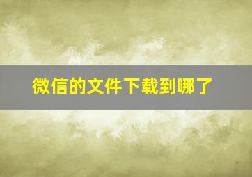 微信的文件下载到哪了