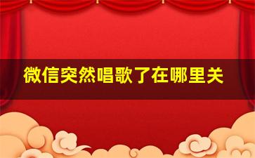 微信突然唱歌了在哪里关