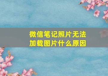 微信笔记照片无法加载图片什么原因