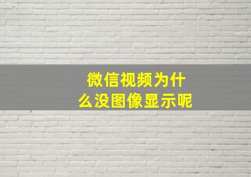 微信视频为什么没图像显示呢