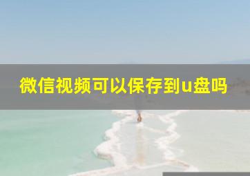 微信视频可以保存到u盘吗