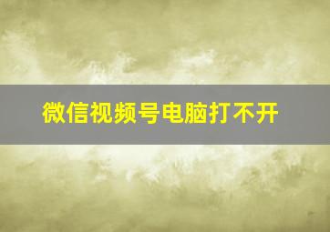 微信视频号电脑打不开