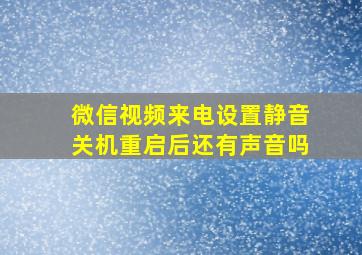 微信视频来电设置静音关机重启后还有声音吗