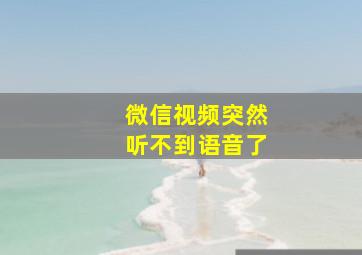 微信视频突然听不到语音了