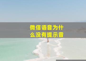 微信语音为什么没有提示音