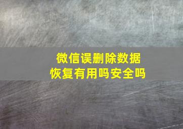 微信误删除数据恢复有用吗安全吗